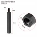 Uxcell M3x30mm 6mm Male-female Hex Nylon Pcb Motherboard Spacer Standoff For Fpv Drone Quadcopter Computer Circuit Board Black