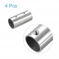 Uxcell 4pcs Straight Pipe Fitting Connector 202 Stainless Steel 2-way Hand Rail Tube 40mm Length For 1 25mm Od Handrail Railing
