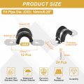12pcs 10mm 3 8 Cable Clamp 304 Stainless Steel Rubber Coated Cushion Insulated Clamps U Holder Pipe Strap With M3x16mm Screws