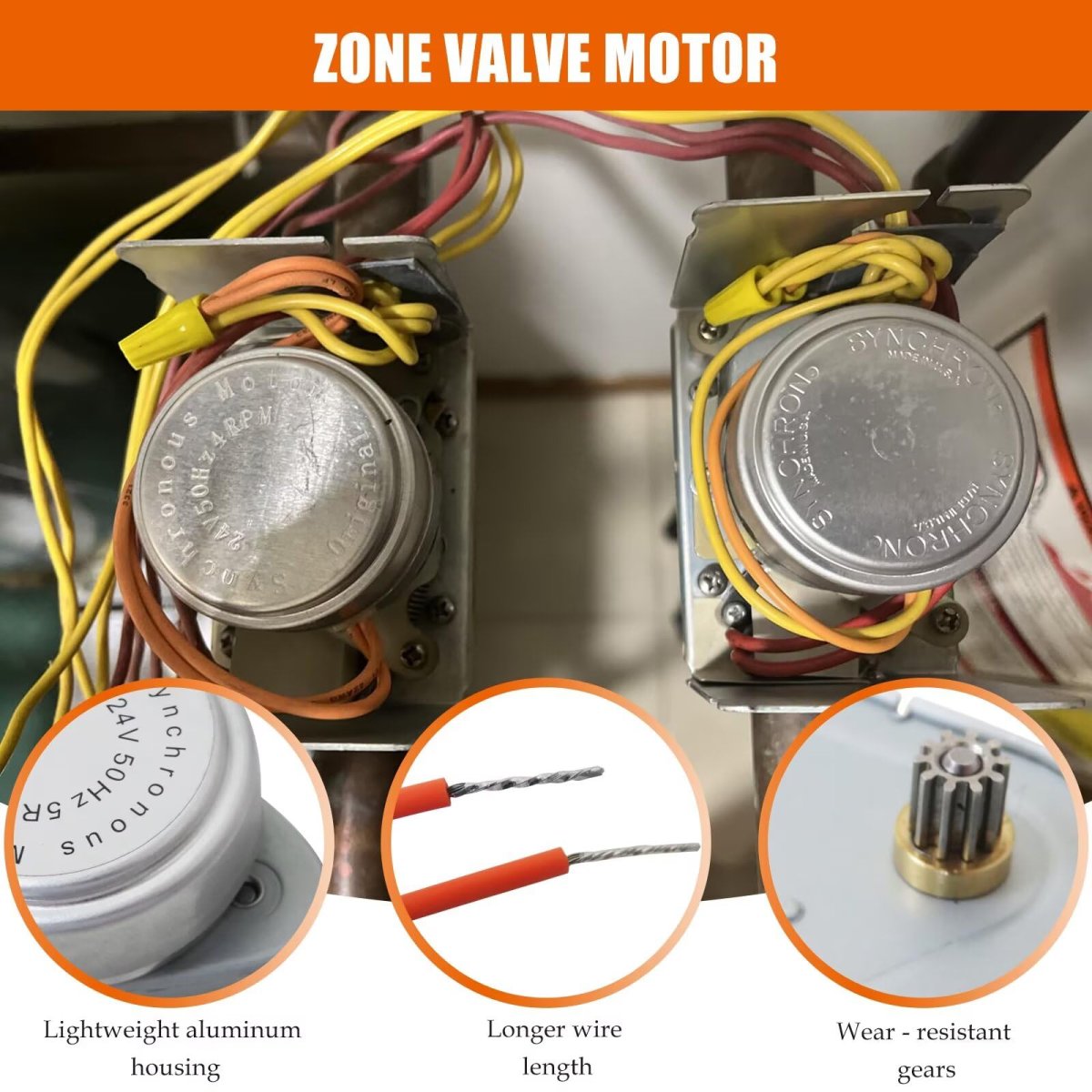 Honeywell Zone Valve Synchron Motor 24v 5rpm Replacement For 802360ja V8043 And V8044 Control Valves All Metal Gearing