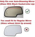 Fit Over Turn Signal Auto-dimming Mirror Glass With Full Adhesive For Escalade Avalanche Silverado Suburban Tahoe Sierra Yukon