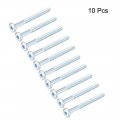 Uxcell M6x70mm Furniture Screw Hex Socket Cap Machine Screws Zinc Plated Fasteners Bolts Half Thread Carbon Steel 10pcs