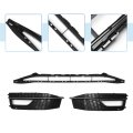 Front Lower Hood Bumper Grille Fog Light Cover For Audi A4 B8pa 2013-2015 Kidney Grill Sport Style Black 1 Set 