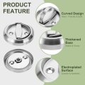 Round Recessed Pull 3 Stainless Steel Door Handle Concealed Brushed Cabinet Hidden Knob With Double Rings For Various Modern