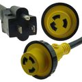 Nu-set Rv Dogbone Adapter 15 Amp Male To 30 Female Locking Connector 