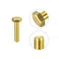 Uxcell Brass Hex Bolts M8x35mm 3pcs Fully Thread Grade 4 8 Solid Hexagon Head Bolt Machine Screws For Machinery