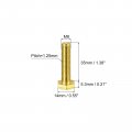 Uxcell Brass Hex Bolts M8x35mm 3pcs Fully Thread Grade 4 8 Solid Hexagon Head Bolt Machine Screws For Machinery
