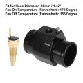 X Autohaux 1 Set Car Engine Coolant Temperature Sensor Switch Radiator Hose Fitting Adapter 36mm 170 F On-155 Off