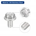 Uxcell M6x10mm Phillips Hex Head Flange Bolts 10pcs 304 Stainless Steelagon Hex Machine Screws