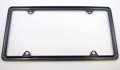 Car Chrome Decals Slimline Thin Black Plastic Durable Flexible License Plate Frame Set Of 2 Frames