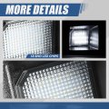 Pair Of Full White Led License Plate Light Lamp Assembly Compatible With Ford F250 F350 F450 Super Duty 2017-2024 Black Housing