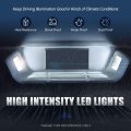 Pair Of Full White Led License Plate Light Lamp Assembly Compatible With Ford F250 F350 F450 Super Duty 2017-2024 Black Housing