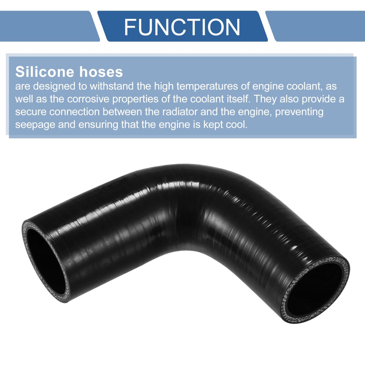 1 Pcs 35mm 38 -38mm 50 Id 90mm 3 54 Length 90 Degrees Black Car Silicone Hose Coolant Universal