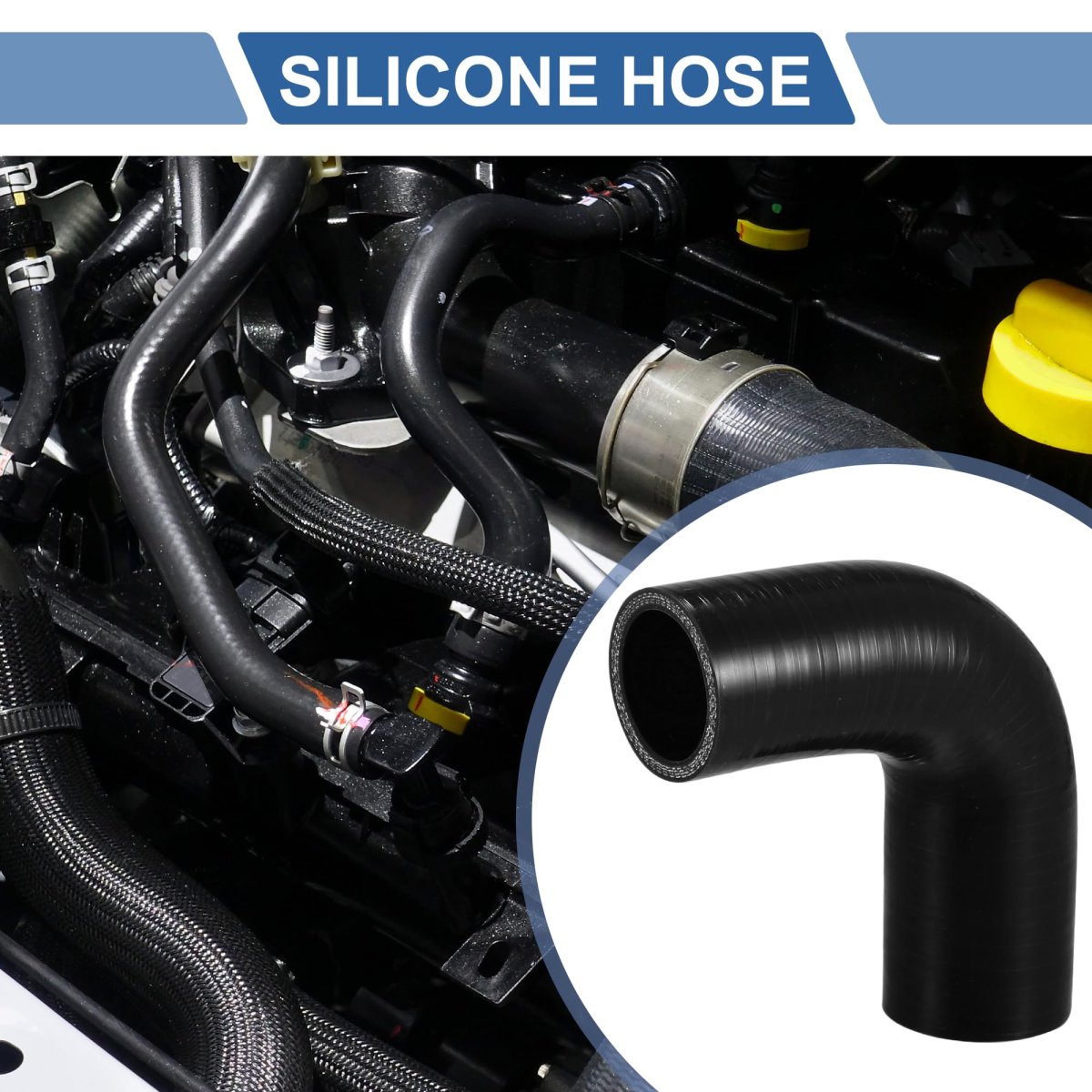 1 Pcs 35mm 38 -38mm 50 Id 90mm 3 54 Length 90 Degrees Black Car Silicone Hose Coolant Universal