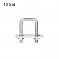 Uxcell Square U-bolts 10 Sets 22mm 0 87 Inner Width 45mm Length M6 304 Stainless Steel U Clamp Bolt With Nuts And Plates For