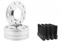 Hub Centric Wheel Spacers 5x130 Mm For Porsche 4 Piece 12 And 20 Billet Aluminum Kit With Black 14x1 5 Conical Lug Bolts 