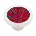 Velvet Poppies Decorative High Gloss Ceramic Drawer Knob 