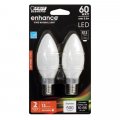 Feit Electric Enhance Blunt Tip E12 Candelabra Filament Led Bulb Soft White 60 Watt Equivalence