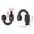 X Autohaux 6061 Aluminum An6 180 Degree Swivel Car Hose End Fitting For Ptfe Fuel Oil Line