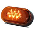Partsam 2 Amber Red V 4 X Oval Led Truck Side Marker Light Surface Mount 10diode