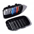 Astra Depot E36 Black Kidney Grille M-color M Stripes Grill Dual Bar Compatible With 1992-1996 Bmw 316i 318i 318is 320i 323i