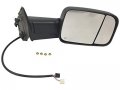 Right Passenger Side Power Door Towing Mirror Manual Flip-up Heated Puddle Light Turn Signal Black Textured Compatible With