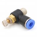 Baomain Speed Controller 6mm Tube Quick Connector 1 8 Pt Thread Air Valve Throttle