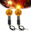 2 Pcs Motorcycle Amber Chrome Front Rear Turn Signal Light Replacement For Most Models 