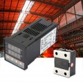 Ac 110-240v Digital Pid Temperature Controller Kits With 25a Solid-state Relay 1m M6 K Type Thermocouple