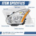 Factory Style Halogen Headlight Assembly For Nissan Rogue 2009-2010 Driver Left Side Chrome Housing Amber Corner