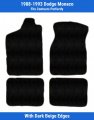 Dark Beige Edge Custom Fit Front Rear Carpet Floor Mats Black For Dodge Monaco 1993 1992 1991 1990 1989 1988