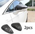 Qiilu Door Mirror Covers 2pcs Carbon Fiber Replacement Rearview Side Caps Cover For Ford Fusion 2013 And Up