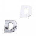 Uxcell Silver Tone Metal D Letter Shaped Alphabet Sticker Emblem Badge Decals For Car