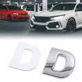 Uxcell Silver Tone Metal D Letter Shaped Alphabet Sticker Emblem Badge Decals For Car