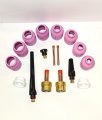 17pc Tig Jumbo Large Diameter Gas Lens Kit Ceramic Cups 8 Collet 4516 1 995795 1 6 57n75 57n74 10 53n88 12 Cup 53n87 For Wp 17 