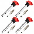 Aintier Coil Pack Spark Plugs 5c1688 Uf-529 Set Of 4 For Volkswagen Mk5 Mk6 Gti Jetta Golf Passat Tiguan A3 A5 A6 A7 Q5 Q7 R8