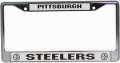 Nfl Pittsburgh Steelers Chrome Licensed Plate Frame Universal Fit 
