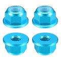 Nylon Insert Hex Lock Nuts 4pcs M3 X 0 5mm Aluminum Alloy Self-locking Anodizing Flange Nut For Fasteners Sky Blue 