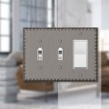 Amerelle Egg Dart Double Toggle Single Rocker Cast Metal Wallplate In Antique Nickel 