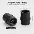 6 Pcs 1 2 Pvc Female Adapter Pipe Fitting Fit For Sch80 Slip Coupling To Threaded Connector With Sealing Tape Socket X Npt Dark