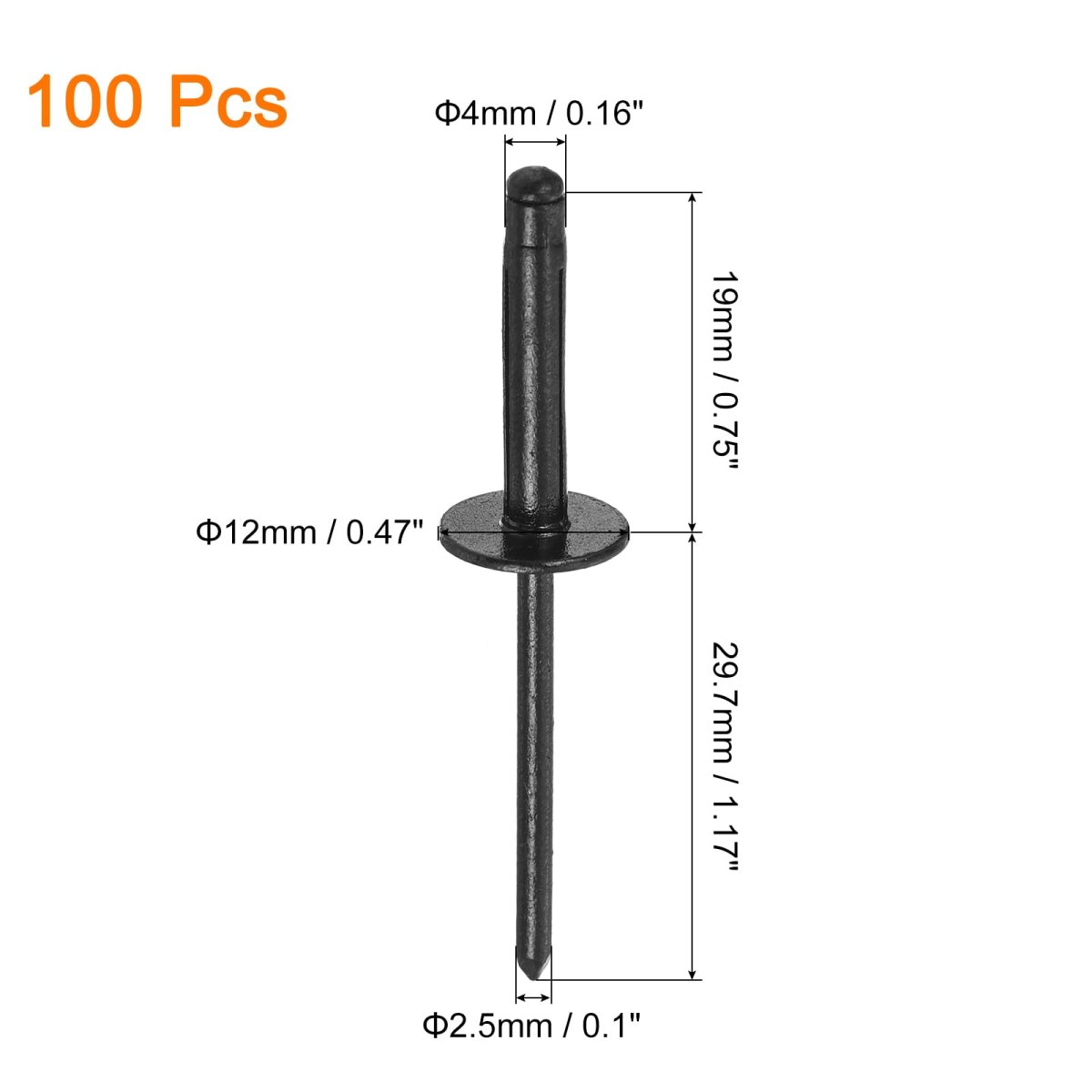 100 Pieces 5 32 In X 3 4 Aluminum Large Head Tri Grip Rivets Flange Blind For Sheet Metal Automotive Repairs Furniture And