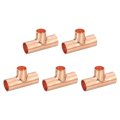 5pcs 3 8 X 5 16 Copper Reducing Tee Pressure Pipe Fitting Connectors For Plumbing Supply Refrigeration 