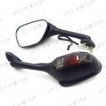 Httmt- Black Smoke Integrated Bee Nest Turn Signal Mirrors Compatible With 2006-2015 Suzuk Gsx-r 600 750 2001-2015 1000