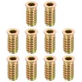 Wood Furniture M6x25mm Threaded Insert Nuts Interface Hex Socket Drive 10pcs 