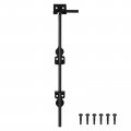Uxcell 18 Cane Bolt Gate Drop Rod For Wood Fence Iron Hardware Ground Latch Wooden And Holding Door Metal With Black Finish