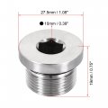 Uxcell Stainless Steel Inner Hex Head M22x1 5 Pipe Fitting Plug With Seal Ring For Terminate Ends 2pcs