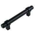 Cosmas 10 Pack 161-3 5fb Flat Black Contemporary Bar Cabinet Handle Pull 3-1 2 Inch 89mm Hole Centers 