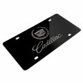 Ipick Image Matt-look Laser Etched Black Acrylic License Plate Cadillac Dual Logo