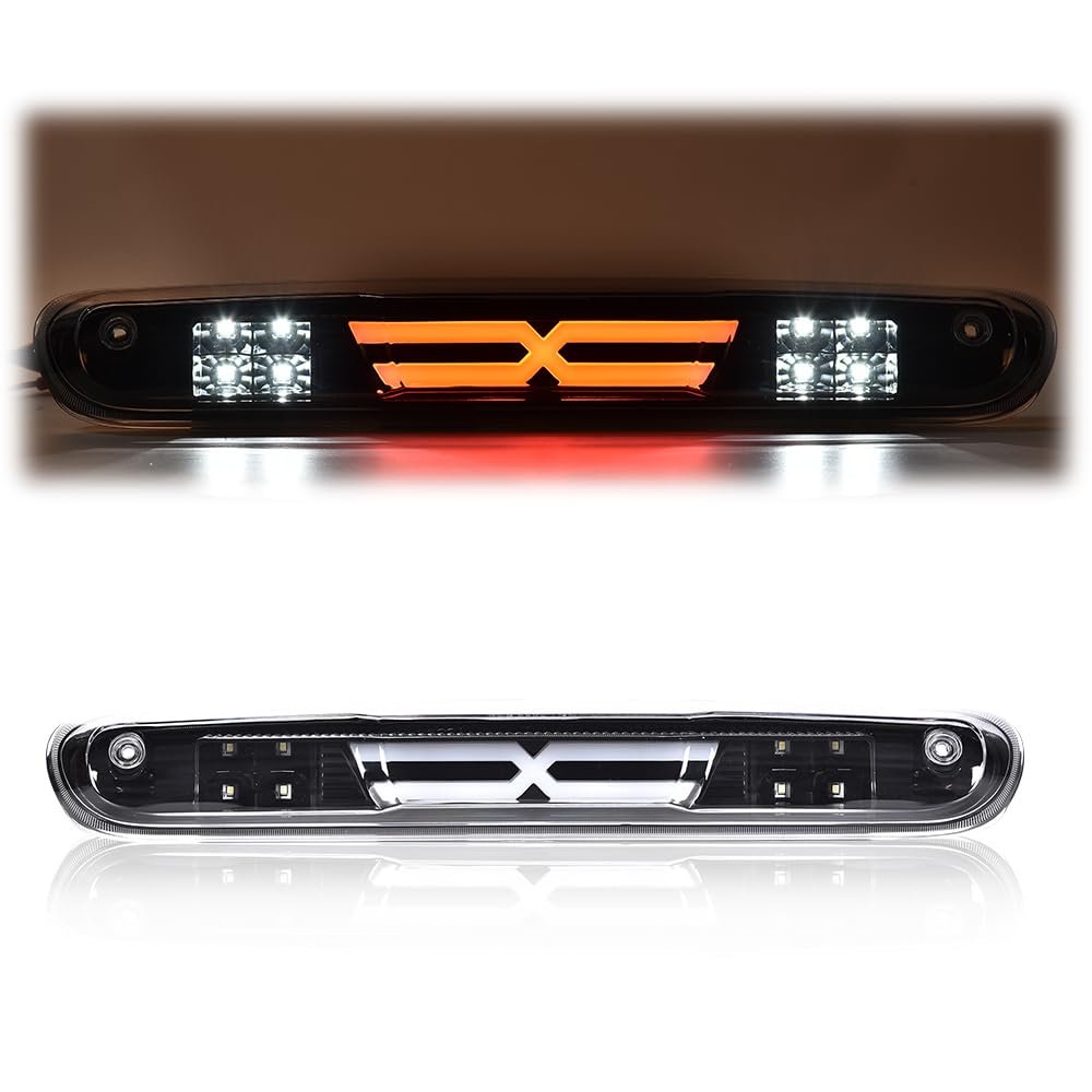 Led Third Brake Light For Chevy Silverado Gmc Sierra 1500 Hd 2007 2013 High Mount Cargo Type X Clear Lens Black Housing Amber