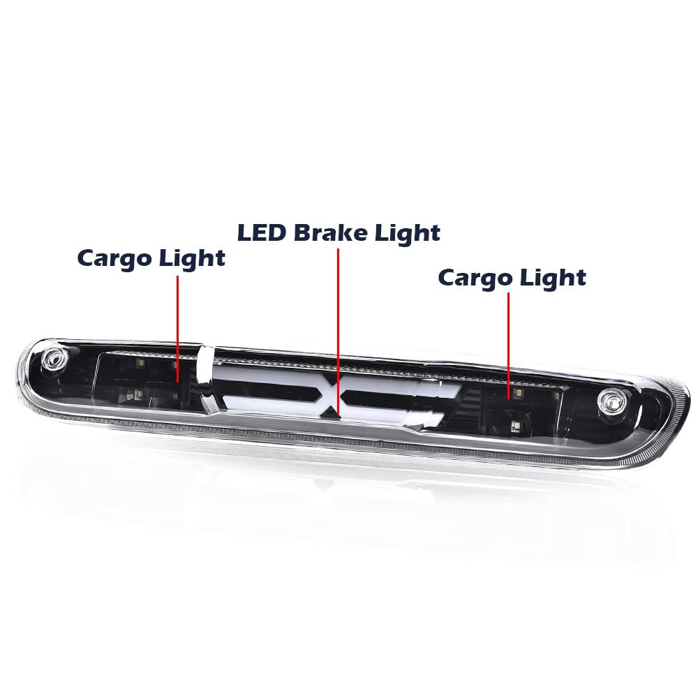 Led Third Brake Light For Chevy Silverado Gmc Sierra 1500 Hd 2007 2013 High Mount Cargo Type X Clear Lens Black Housing Amber